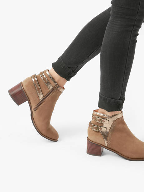 Bottines à Talon Tesla En Cuir Mam'zelle Marron women CSIUY47 vue secondaire 2