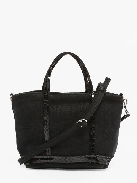 Sac Bandoulière Baby Cabas Lin Paillettes Vanessa bruno Noir cabas lin 31V40410 vue secondaire 4