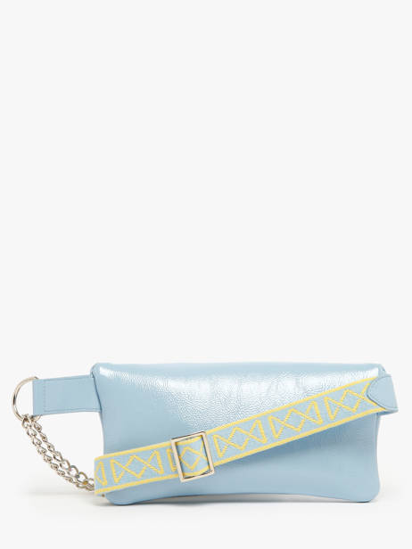 Sac Ceinture Coachella Cuir Vernis Froissé Marie martens Bleu coachella VRF vue secondaire 4