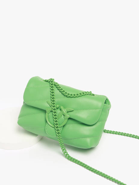 Crossbody Bag Love Bag Puff Leather Pinko Green love bag puff A1JO other view 2