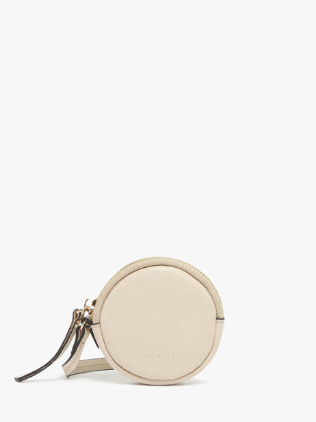 Round Leather Tradition Coin Purse Etrier Beige tradition ETRA402M