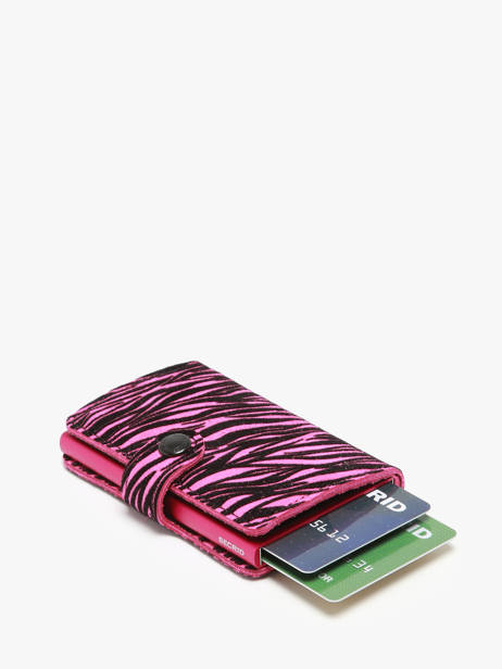 Leather Zebra Mini Wallet Secrid Pink zebra MZE other view 1