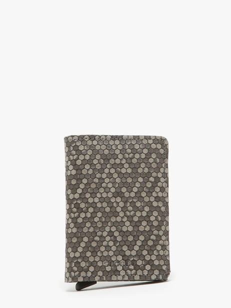 Leather Hexagon Card Holder Secrid Gray hexagon SHE