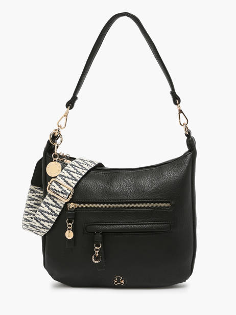 Sac Porté épaule Zip Lulu castagnette Noir zip VICTOR