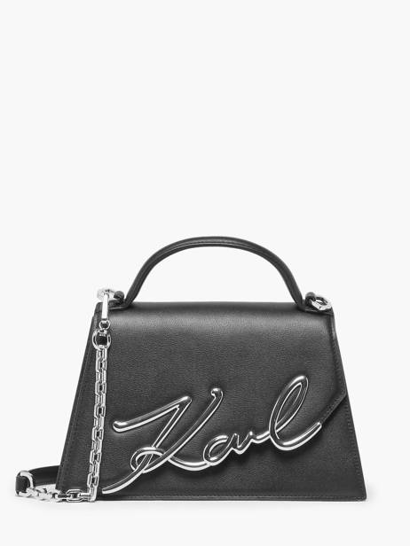 Crossbody Bag K Signature Leather Karl lagerfeld Black k signature 240W3003