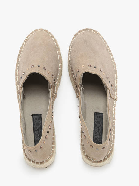 Espadrilles En Cuir Colors of california Beige women HCESPA10 vue secondaire 3