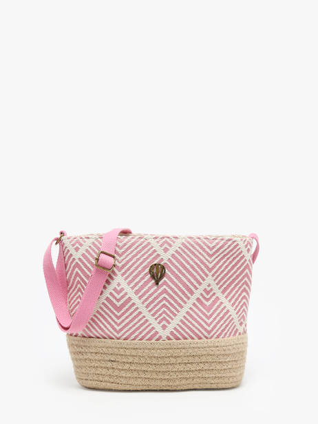 Shoulder Bag Quadrille Burlap Le voyage en panier Pink quadrille PM766