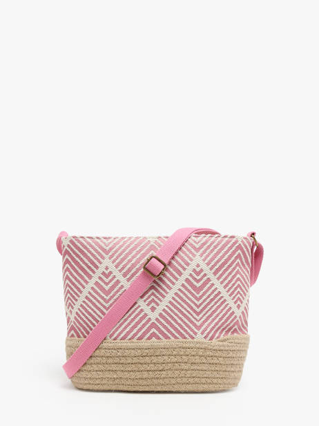 Shoulder Bag Quadrille Burlap Le voyage en panier Pink quadrille PM766 other view 4