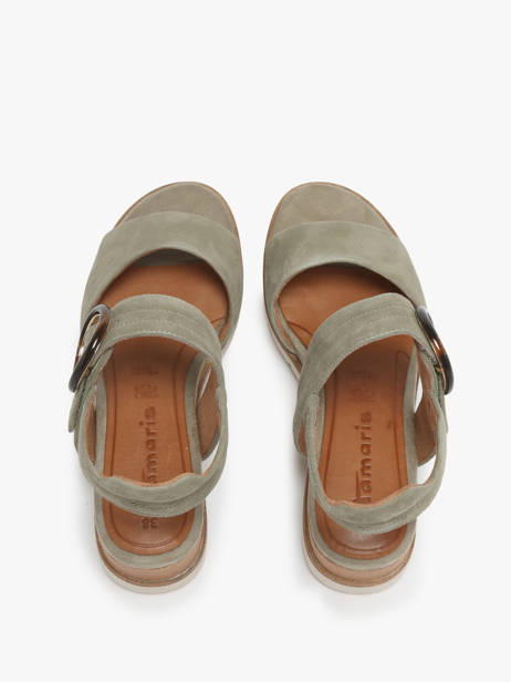 Sandals In Leather Tamaris Green women 42 other view 3