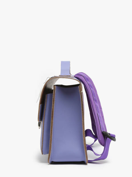 Cartable Fleurs Cuir Own stuff Violet preschool 14FLOW vue secondaire 2