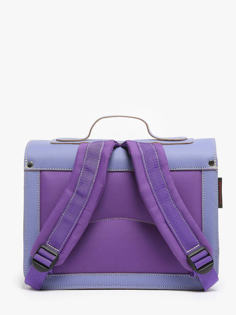 Cartable Fleurs Cuir Own stuff Violet preschool 14FLOW vue secondaire 3