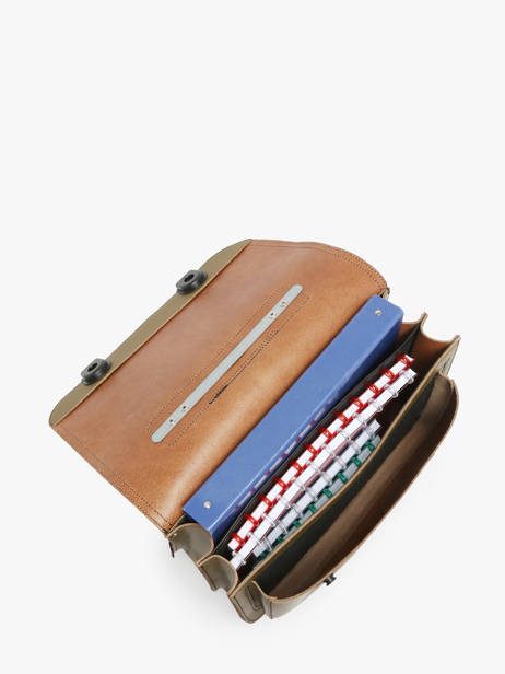 Cartable Dinosaure Cuir Own stuff Vert primary 47DINO vue secondaire 3