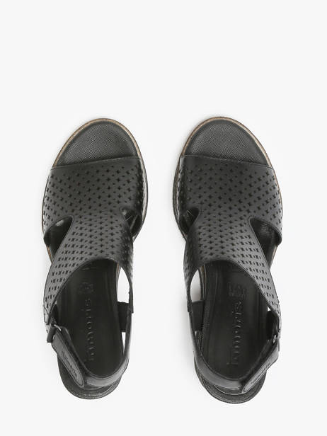 Sandales Talon Compensé En Cuir Tamaris Noir accessoires 42 vue secondaire 3