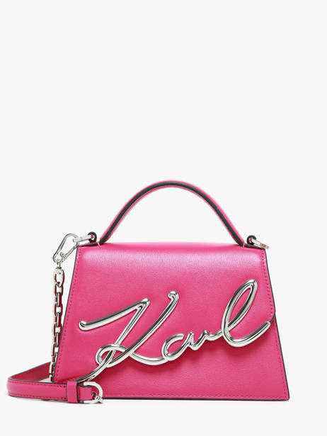 Crossbody Bag K Signature Leather Karl lagerfeld Pink k signature 240W3004