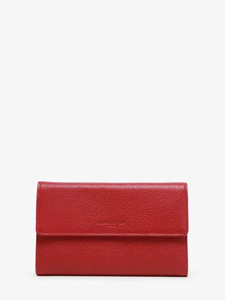 Leather Wallet Foulonné Pia Lancaster Red foulonne pm 22