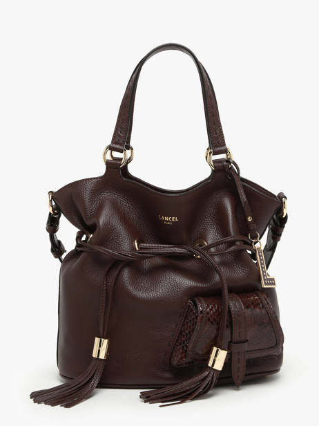 Sac Seau M Premier Flirt Python Cuir Lancel Marron premier flirt A10529