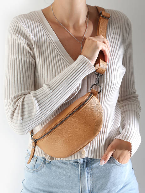 Leather Caviar Belt Bag Milano Brown caviar CA19091B other view 1