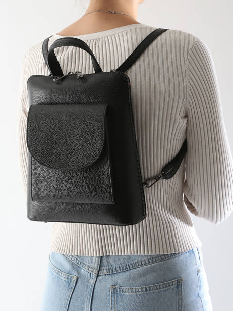 Shoulder Strap Backpack Milano Black caviar CA240615 other view 1