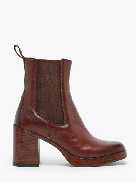 Heeled Boots In Leather Mjus Brown women P96225