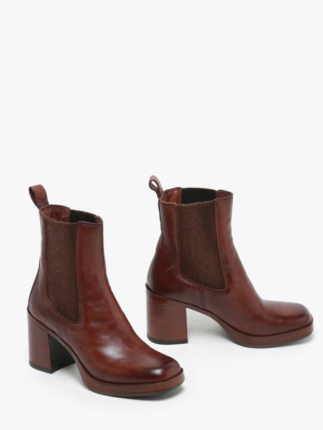 Heeled Boots In Leather Mjus Brown women P96225 other view 3