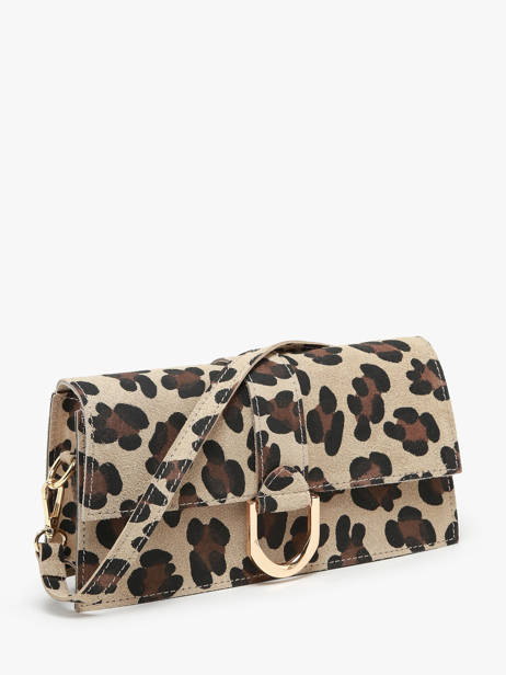 Sac Porté épaule Velvet Leopardo Cuir Milano Beige velvet leopardo VL24066 vue secondaire 2