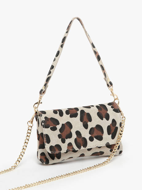 Shoulder Bag Velvet Leopardo Leather Milano Beige velvet leopardo VL24063 other view 2