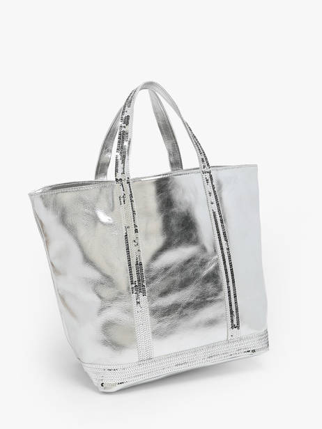 Shopping Bag Cabas Cuir Leather Vanessa bruno Silver cabas cuir 30V40413 other view 1