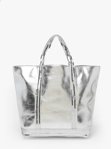 Shopping Bag Cabas Cuir Leather Vanessa bruno Silver cabas cuir 30V40413 other view 3