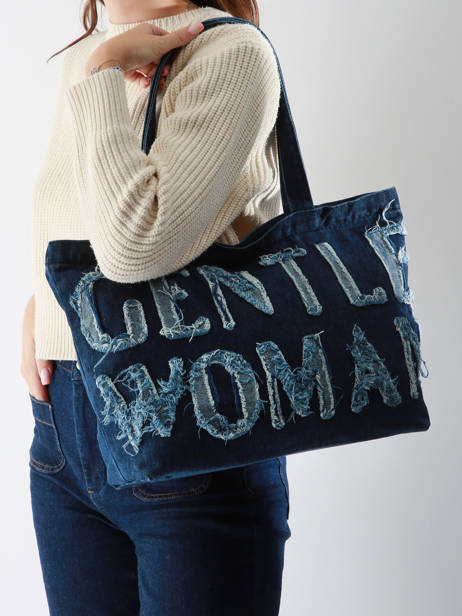 Sac Porté épaule Denim Coton Miniprix Bleu denim 26 vue secondaire 1