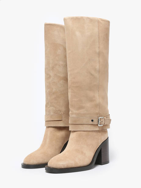 Heeled Boots Selena In Leather Alpe Beige women 52841122 other view 2