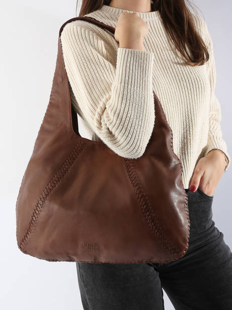 Sac Porté épaule Milan Cuir Basilic pepper Marron milan BMIL01 vue secondaire 1