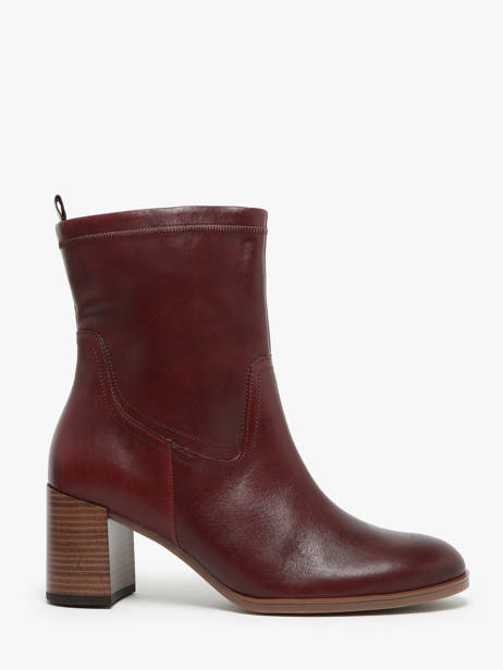 Bottines à Talon En Cuir Gabor Rouge women 68