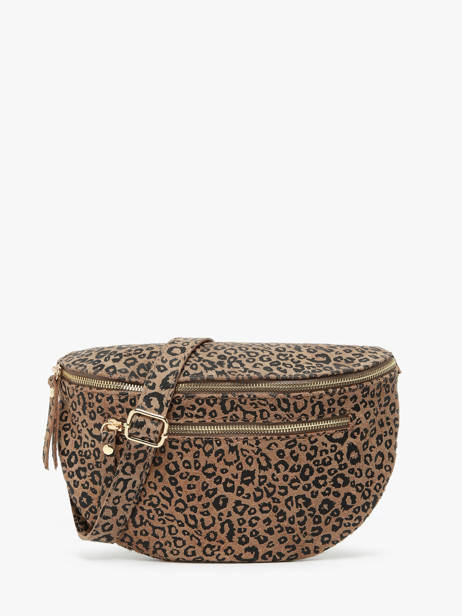 Leather Velvet Leopardo Belt Bag Milano Brown velvet leopardo VL24091