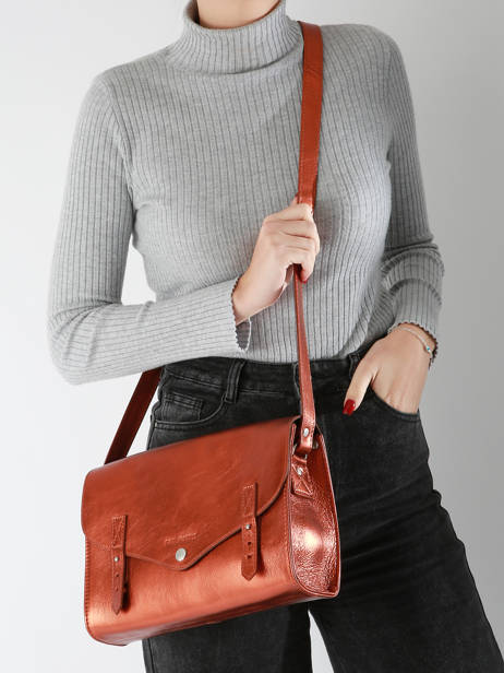 Leather L'indispensable Ginger Crossbody Bag Paul marius Orange ginger INDISGIN other view 1