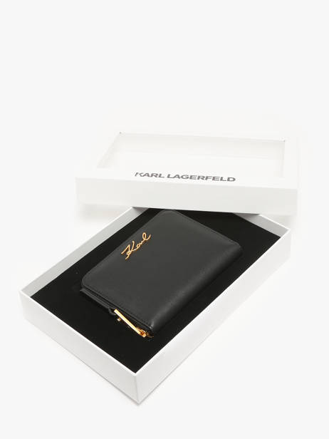 Wallet Leather Karl lagerfeld Black k signature A1W32105 other view 1