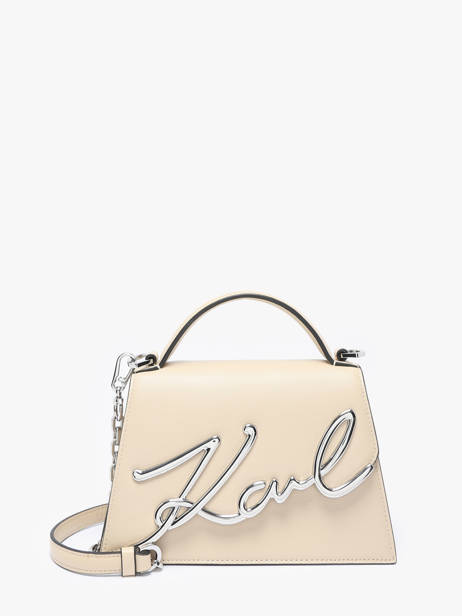 Shoulder Bag K Signature Leather Karl lagerfeld Beige k signature A1W30038