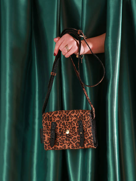 Leather Crossbody Bag Mini Leopard Paul marius Brown leopard MINILEO other view 5