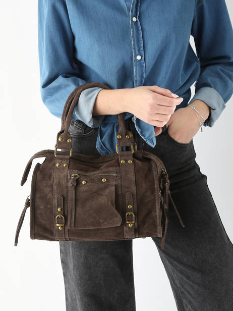 Shoulder Bag Velvet Milano Brown velvet VE24094 other view 1