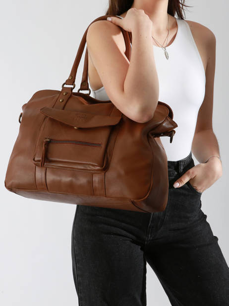 A4 Size Shoulder Bag Cow Leather Basilic pepper Brown cow BCOW78 other view 1