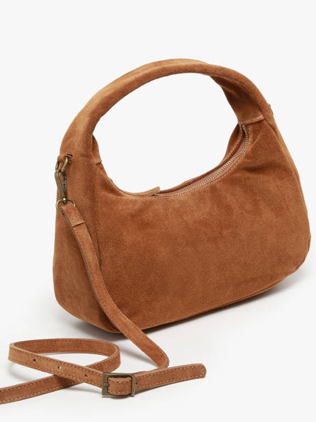 Handbag Velvet Leather Milano Brown velvet VE24114 other view 2