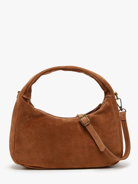 Handbag Velvet Leather Milano Brown velvet VE24114 other view 4