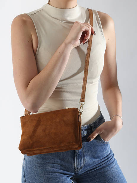 Shoulder Bag Velvet Caviar Milano Brown velvet caviar VC24117 other view 1