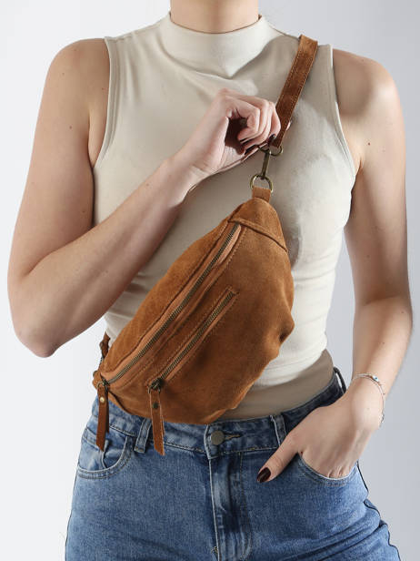 Sac Banane Milano Marron velvet VE24119 vue secondaire 1