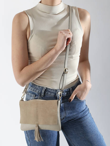 Shoulder Bag Velvet Caviar Leather Milano Beige velvet caviar VC24114 other view 1