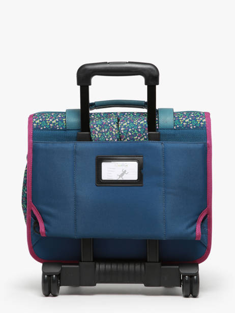 Cartable Ã  Roulettes 2 Compartiments Cameleon Bleu vintage fantasy PBVGCR38 vue secondaire 5