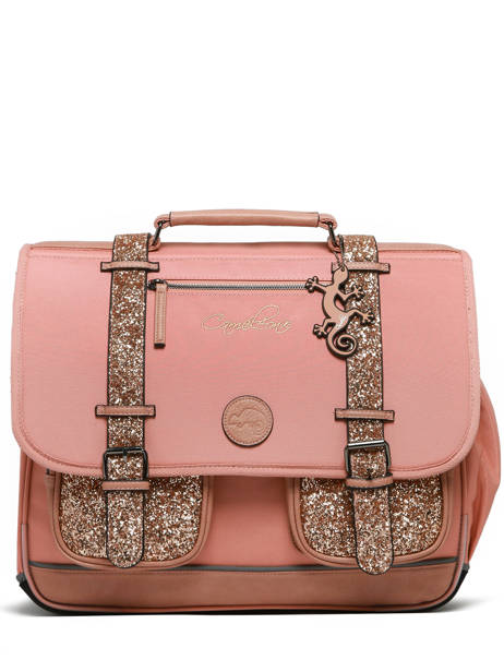 Satchel For Kids 3 Compartments Cameleon Pink vintage fantasy CA41 other view 6