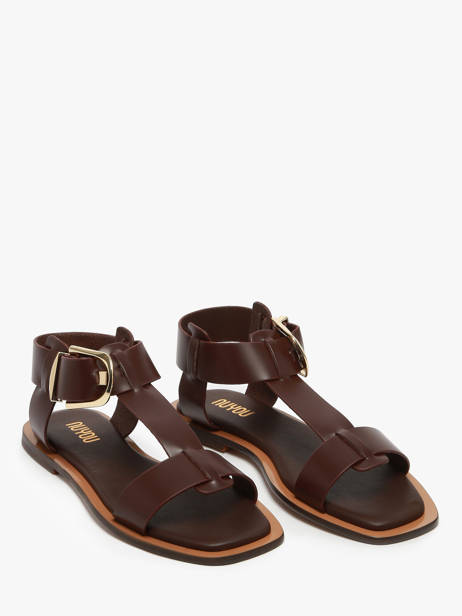 Sandales Daphne En Cuir Nuyou Marron accessoires 11013 vue secondaire 1