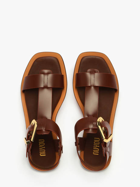 Sandales Daphne En Cuir Nuyou Marron accessoires 11013 vue secondaire 3