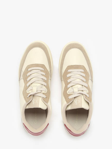 Sneakers En Cuir Calvin klein jeans Beige men 1153OLH vue secondaire 3