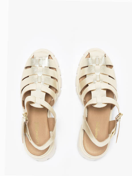 Sandals Bayla In Leather Les tropeziennes Gold accessoires BAYLA other view 3